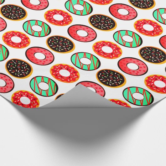 Colorful Frosted Donuts Cadeaupapier (Hoek)