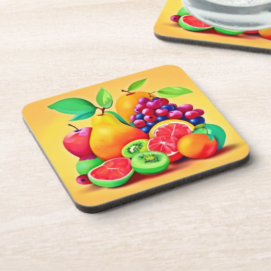 Colorful Fruit Medley Bier Onderzetter (Linkerzijde)