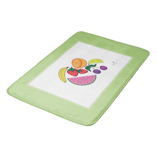 Colorful Fruit Summer Pattern, Cool Badmat (Gekanteld)