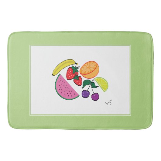 Colorful Fruit Summer Pattern, Cool Badmat (Voorkant)