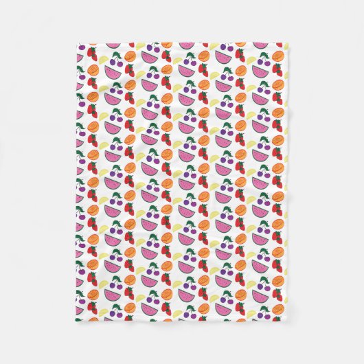 Colorful Fruit Summer Pattern, Cool Fleece Deken (Voorkant)