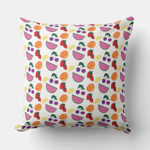 Colorful Fruit Summer Pattern, Cool Kussen