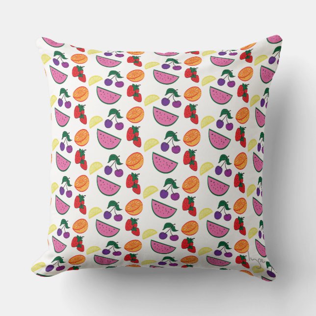 Colorful Fruit Summer Pattern, Cool Kussen (Voorkant)