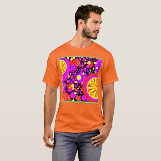 Colorful Fruits Patroon T-shirt (Voorkant volledig)