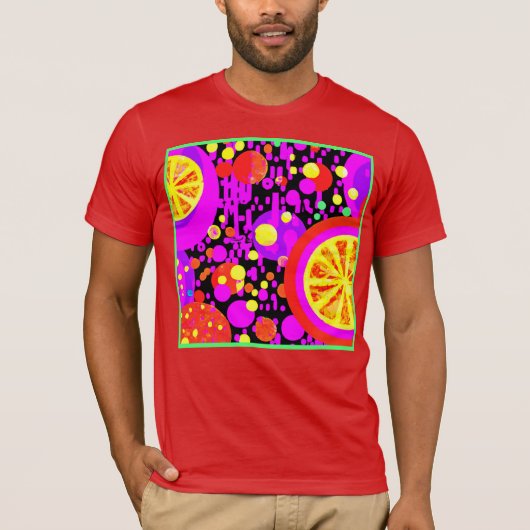 Colorful Fruits Patroon T-shirt (Voorkant)