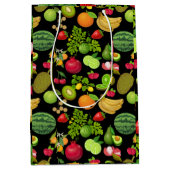 Colorful Fruits Pattern 01.b Black BG Medium Cadeauzakje (Voorkant)