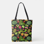 Colorful Fruits Pattern 01.b Black BG Tote Bag (Achterkant)