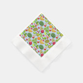 Colorful Fruits Pattern 01.b Lblue BG Servet (Hoek)