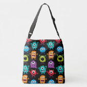 Colorful Fun Abstract Pattern Kinder Monsters Crossbody Tas (Achterkant)