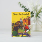 COLORFUL FUN CIRCUS PARTIJ THEME INVITE INVITATION KAART (Staand voorkant)