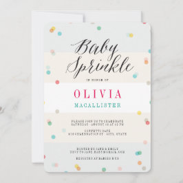 Colorful Fun Confetti Modern Script Baby Sprinkle Kaart