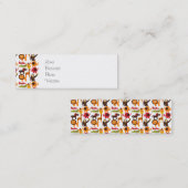 Colorful Fun Cute Oerwoud Village Safari dierentui Mini Visitekaartje (Voorkant / Achterkant)