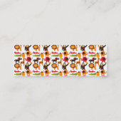 Colorful Fun Cute Oerwoud Village Safari dierentui Mini Visitekaartje (Achterkant)