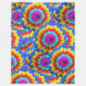 Colorful fun dahlia design fleece deken (Voorkant)