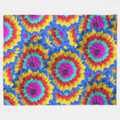Colorful fun dahlia design fleece deken (Voorkant (Horizontaal))