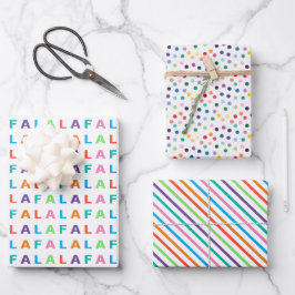 Colorful Fun FA LA Holiday Season Tekst Inpakpapier Vel