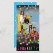 Colorful Fun Festive kerstverlichting Glow Foto Feestdagenkaart (Voorkant / Achterkant)
