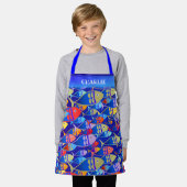 Colorful Fun Fish Art Deco Schort (Gedragen)