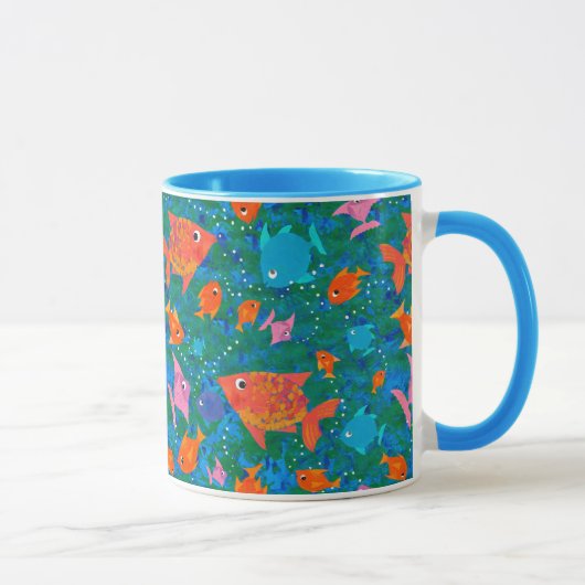 Colorful Fun Fish in de Zee Ringer Mok (Rechts)