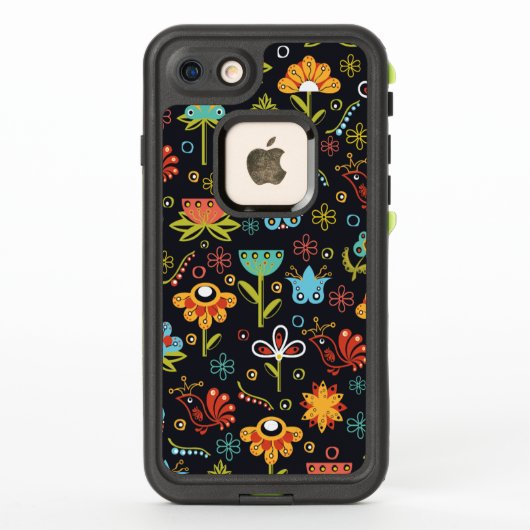 Colorful Fun Flowers and Birds Pattern (Achterkant)