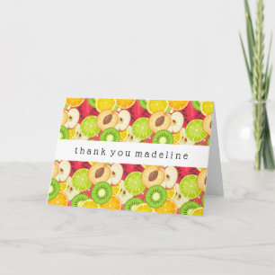 Colorful Fun Fruit Pattern Bedankkaart