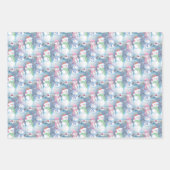 Colorful Fun Funny Holiday Snowmen Patroon Inpakpapier Vel (Voorkant 3)