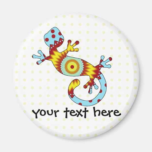 Colorful Fun Gecko Lizard Magneet (Voorkant)