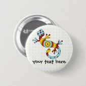 Colorful Fun Gecko Lizard Ronde Button 5,7 Cm (Voorkant /achterkant)