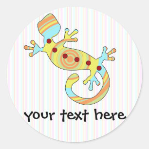 Colorful Fun Gecko Lizard Ronde Sticker