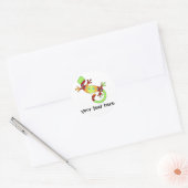 Colorful Fun Gecko Lizard Ronde Sticker (Envelop)