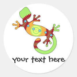 Colorful Fun Gecko Lizard Ronde Sticker