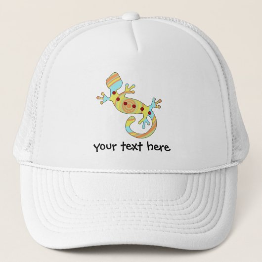 Colorful Fun Gecko Lizard Trucker Pet (Voorkant)