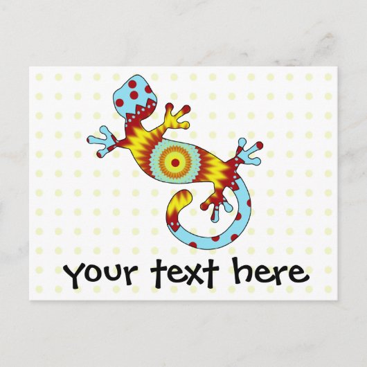 Colorful Fun Gecko Lizard Uitnodiging Briefkaart (Voorkant)