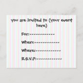 Colorful Fun Gecko Lizard Uitnodiging Briefkaart (Achterkant)