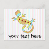 Colorful Fun Gecko Lizard Uitnodiging Briefkaart (Voorkant)