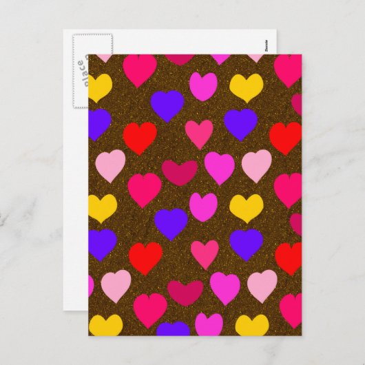 Colorful Fun Hearts for Valentijns Feestdagenkaart (Voorkant / Achterkant)