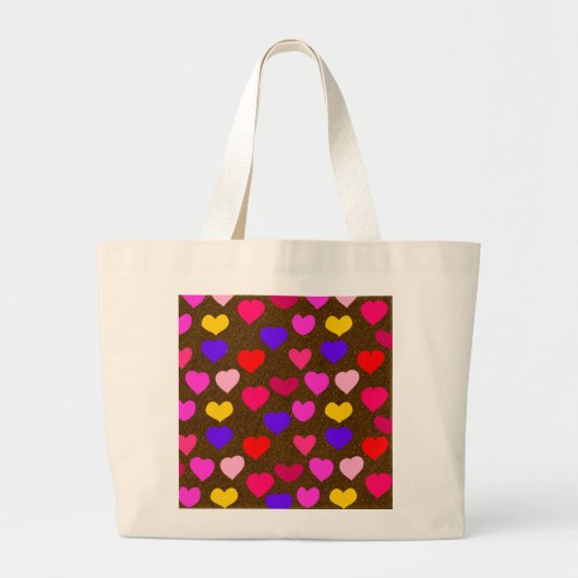 Colorful Fun Hearts for Valentijns Grote Tote Bag