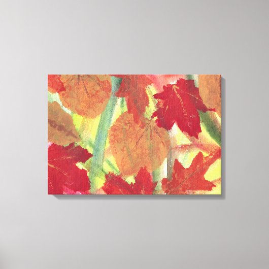 Colorful Fun Herfst Autumn Leaves Wrapped Canvas Afdruk (Voorkant)