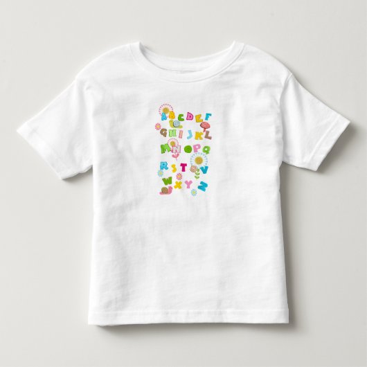 Colorful Fun Kinder Cute Alphabet Shirts (Voorkant)