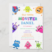 Colorful Fun Little Monster Birthday Party Kaart (Voorkant)
