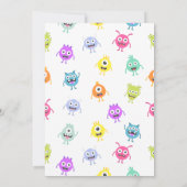 Colorful Fun Little Monster Birthday Party Kaart (Achterkant)
