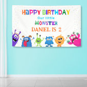 Colorful Fun Little Monster Birthday Party Spandoek