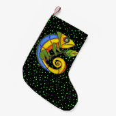 Colorful Fun Lizard Branch Stippen Kleine Kerstsok (Voorkant (Hangend))