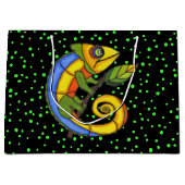 Colorful Fun Lizard Branch Stippen Large Cadeautasje (Voorkant)