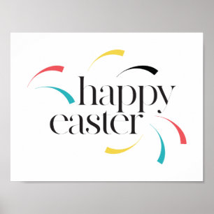 Colorful, fun, modern, eenvoudig Happy Easter-desi Poster