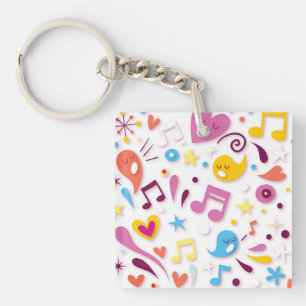 Colorful Fun-Muzieknoten Sleutelhanger