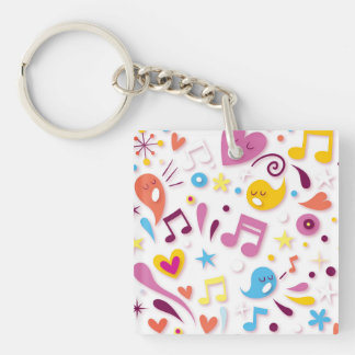 Colorful Fun-Muzieknoten Sleutelhanger