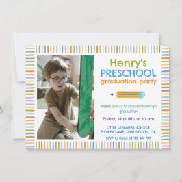 Colorful Fun Photo Preschool Graduation Kaart