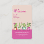 Colorful Fun Potted Planten & Cactus Houseplant Visitekaartje (Voorkant)