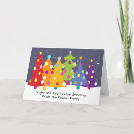 Colorful Fun Rainbow kerstbomen Feestdagen Kaart